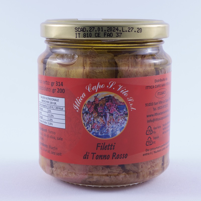 ROTER THUN  Filets in Olivenöl aus Sizilien 314g